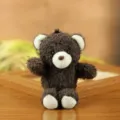 Cute brown teddy bear plush keychain, soft stuffed doll bag pendant for keys and accessories. - Dark Brown / About 13cm