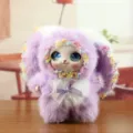 Süße lila Hase Vinyl Gesicht Plüsch Puppe weiches Stofftier Spielzeug für Rucksack Tasche - Höhe ca. 16cm / Lila