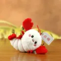 Cute White Red Lobster Plush Toy Keychain Bag Pendant Cute Stuffed Doll Accessory - About 12cm / Red