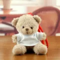 Cute plush teddy bear toy pendant doll wearing white t-shirt hanging ornament for bags - White Hoodie Style / 11cm / White