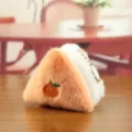 Cute triangle bread plush toy keychain with orange embroidery fluffy plush bag pendant key ring - Orange Embroidery Style / 10cm / Orange