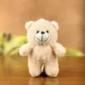 Cute plush teddy bear keychain pendant, soft stuffed animal bag charm for gifts. - Deep Pink / Approx. 14cm