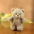 Cute plush teddy bear keychain pendant, soft stuffed animal bag charm and stylish accessory. - Brown / Approx. 14cm
