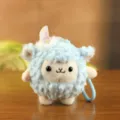 Blue Fluffy Sheep Plush Keychain Cute Kawaii Animal Bag Pendant Toy Gift For Kids Decor - About Twelve Centimeters / Blue