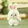 Cute fluffy white bunny plush toy keychain, soft stuffed animal bag charm for women. - Little Rabbit / 13cm