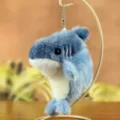 Cute blue shark plush keychain soft stuffed animal bag pendant toy fluffy cartoon charm cute gift - Style A / Blue