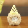 Niedlicher Eiscreme Plüschtier Schlüsselanhänger Flauschige Puppe Tasche Anhänger - Gelb / Etwa 12cm