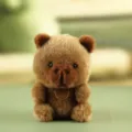 Cute brown plush doll pendant soft fluffy toy cute animal design bag charm gift for kids. - About 12cm / Capybara