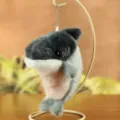 Adorably cute shark seal plush pendant keychain bag charm soft plush toy variant - Style A / Black