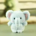 Cute blue elephant plush toy pendant, soft stuffed animal keychain for bag decoration. - Elephant / 13cm