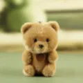 Cute brown teddy bear plush toy pendant, soft fluffy stuffed animal doll for desktop decor gift. - About 12cm / F Bear