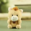 Cute plush toy keychain, soft stuffed animal pendant for bags and car keys, fluffy doll gift. - About 12cm / Calf