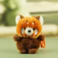 Cute plush red panda keychain bag charm fluffy stuffed animal toy pendant for keys backpacks - Red Panda / 13cm