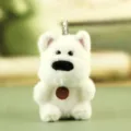 White fluffy plush doll pendant cute stuffed toy keychain for adorable bag decoration - About 12cm / F Westie