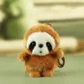 Fluffy Brown Sloth Plush Toy Keychain, Cute Stuffed Animal Bag Charm & Pendant - Sloth / 13cm
