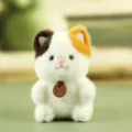 Cute calico cat plush toy, soft stuffed animal doll, perfect desktop companion gift choice. - About 12cm / F Cat