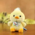 Cute yellow duck plush toy pendant with blue scarf, soft stuffed animal bag charm keychain. - Height About 14cm / Yellow