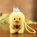 Yellow plush duck plushie bag charm with colorful hair and strap, cute keychain toy. - Duck / About 12cm