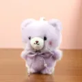 Purple plush bear plushie pendant keychain cute stuffed animal bag charm accessory fluffy toy - 12cm / Purple