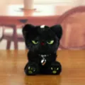 Süße schwarze Katze Plüschtier Schlüsselanhänger flauschige Cartoon Puppe Tasche Anhänger - Schwarz / Ca. 10cm