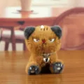 Süßer griesgrämiger Katzen Plüschtier Schlüsselanhänger Tasche Anhänger weiche Puppe. - Dunkelbraun / Ca. 10cm
