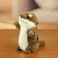 Cute stuffed otter plush toy, brown and white fluffy animal doll pendant for kids gift. - Dark Brown / Approx. 16cm