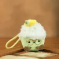 Süßer Plüsch Cupcake Schlüsselanhänger, grüne Torte mit Brille und Zitrone, Variante. - Grün