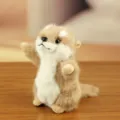 Cute simulation otter plush toy standing doll fluffy animal ornament for children gift. - Tan / Approx. 16cm