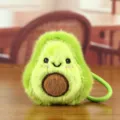Süßer flauschiger Avocado Plüsch Schlüsselanhänger Cartoon Tasche Anhänger Puppe Geschenk - Grün / Ca. 9 cm