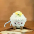 Süßer Zitronen Cupcake Plüschtier Schlüsselanhänger, flauschige Taschenpuppe als Deko. - Blau