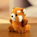 Cute red panda plush toy pendant fluffy stuffed animal doll keyring lovely gift for girls - About 11-13cm / Raccoon Dark Brown