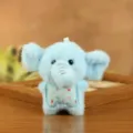 Süßer blauer Elefant Plüschtier Schlüsselanhänger, weicher Stofftier Anhänger für Kinder. - Blauer Elefant / Etwa 11cm