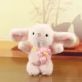 Pink plush rabbit bunny pendant keychain cute stuffed animal bag charm toy gift - Pink (Style L) / About 15cm