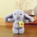 Purple bunny plush toy pendant, cute fluffy rabbit doll keychain for school bag and handbag decor. - Purple / About 15cm