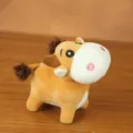 Simatico ciondolo in morbido peluche di mucca cartoon, bambola portachiavi per borsa. - Marrone