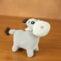 Simpatico piccolo ciondolo in peluche di mucca soffice bambola cartone animato portachiavi regalo - Grigio