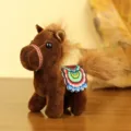 Simpatico cavallo di peluche giocattolo ciondolo portachiavi bambola soffice borsa regalo - Stile Sella Marrone Scuro