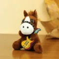 Simpatico peluche cavallo marrone portachiavi, morbido animale di peluche borsa ciondolo regalo. - Stile Chitarra Marrone Scuro