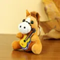 Portachiavi in peluche pony carino, adorabile giocattolo di cavallo per regalo borsa. - Stile Chitarra Marrone Chiaro