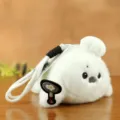 Cute chef otter plush pendant, fluffy seal bag charm keychain toy with frying pan decor. - White / About 12cm