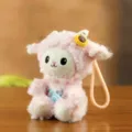 Süßes rosa Schaf Plüschtier Schlüsselanhänger, flauschiger Taschenanhänger mit Kamera Geschenk. - Etwa 12cm / Rosa