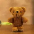 Cute mini brown teddy bear plush toy bag charm fluffy animal doll keychain lovely gift. - 15cm / Dark Brown