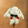Süßes Kirsche weißes Kaninchen Plüschtier Anhänger Schultasche hängendes Ornament Puppe - Gebrochenes Weiß