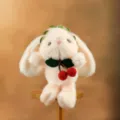 Süßer Kirsch Plüsch Hase Anhänger Flauschig Kaninchen Puppe Tasche Deko Schlüsselbund - Rosa