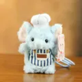 Süßer blauer Elefant Plüschtier mit Kochmütze und Schürze, weiche Stofftier Puppe Geburtstagsgeschenk. - LULU Elefant / Ca. 15cm