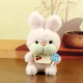 Détail de pendentif jouet lapin peluche rose mignon, poupée lapin douce avec accessoire. - Style Sucette / Rose foncé / Environ 15cm