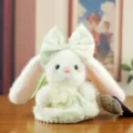 Süßes Plüschtier Hasen Tasche Anhänger mit Spitzenkleid weiche Kuscheltier Dekoration Neu - Grün / Etwa 20cm