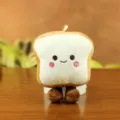 Cute toast plush keychain, soft bread doll bag charm, funny cartoon plush toy pendant for keys. - Height about 12cm / F Bread