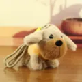 Cute French Bread Puppy Plush Toy Keychain Soft Stuffed Animal Bag Pendant Ornament - Brown / Around 10cm