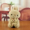 Mignon lapin peluche jouet porte-clés duveteux animal en peluche poupée pendentif - Style Lapin / Beige / Environ 15cm